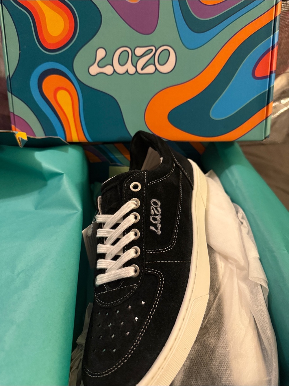 Women's Black Suede Casual Sneakers with White Sole